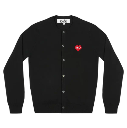 PLAY Women’s Cardigan Invader Emblem Black