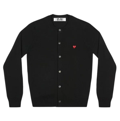 CDG Women’s Black Cardigan with Red Heart