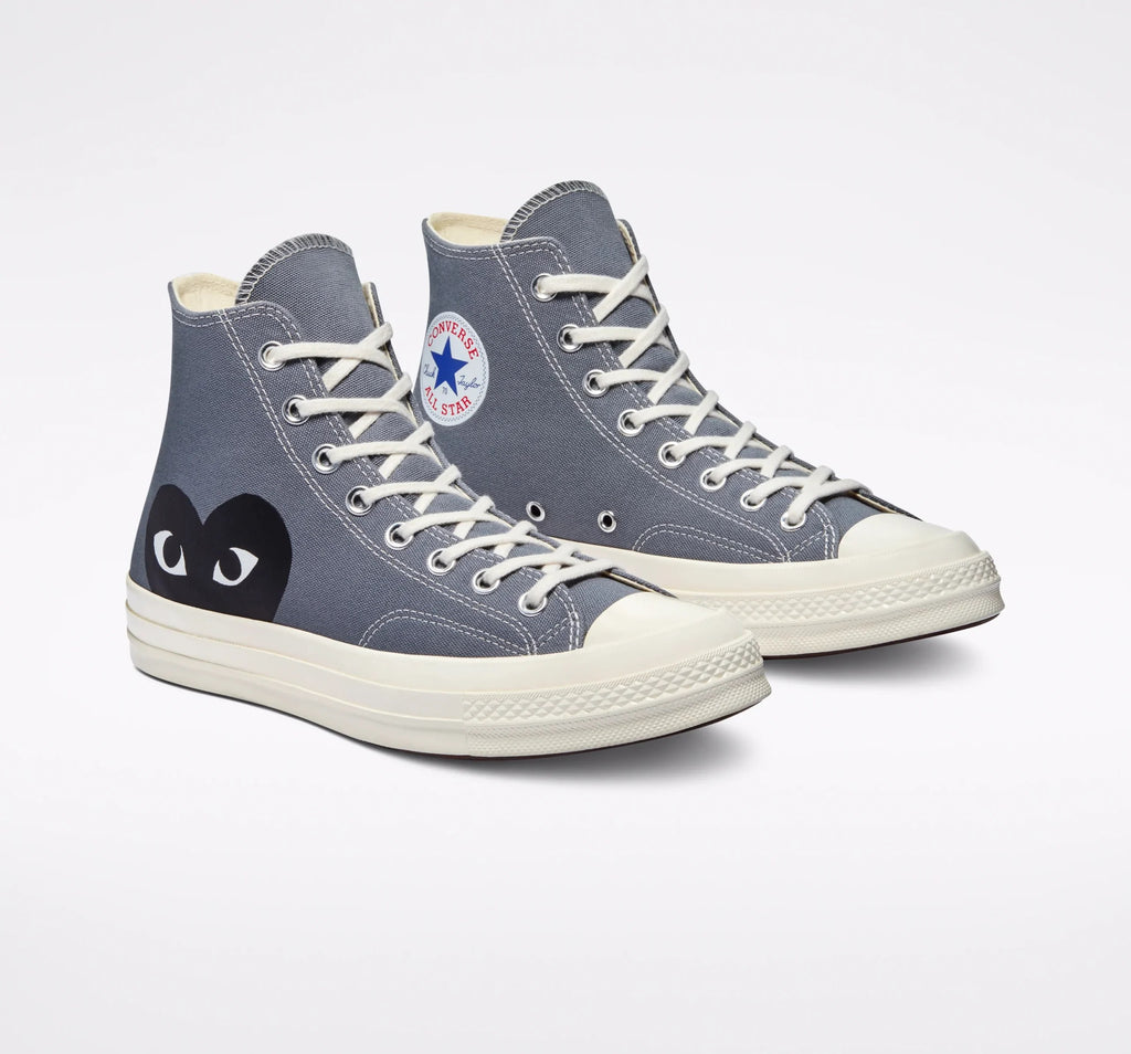 CDG Converse High Top – Grey with Black Heart Logo