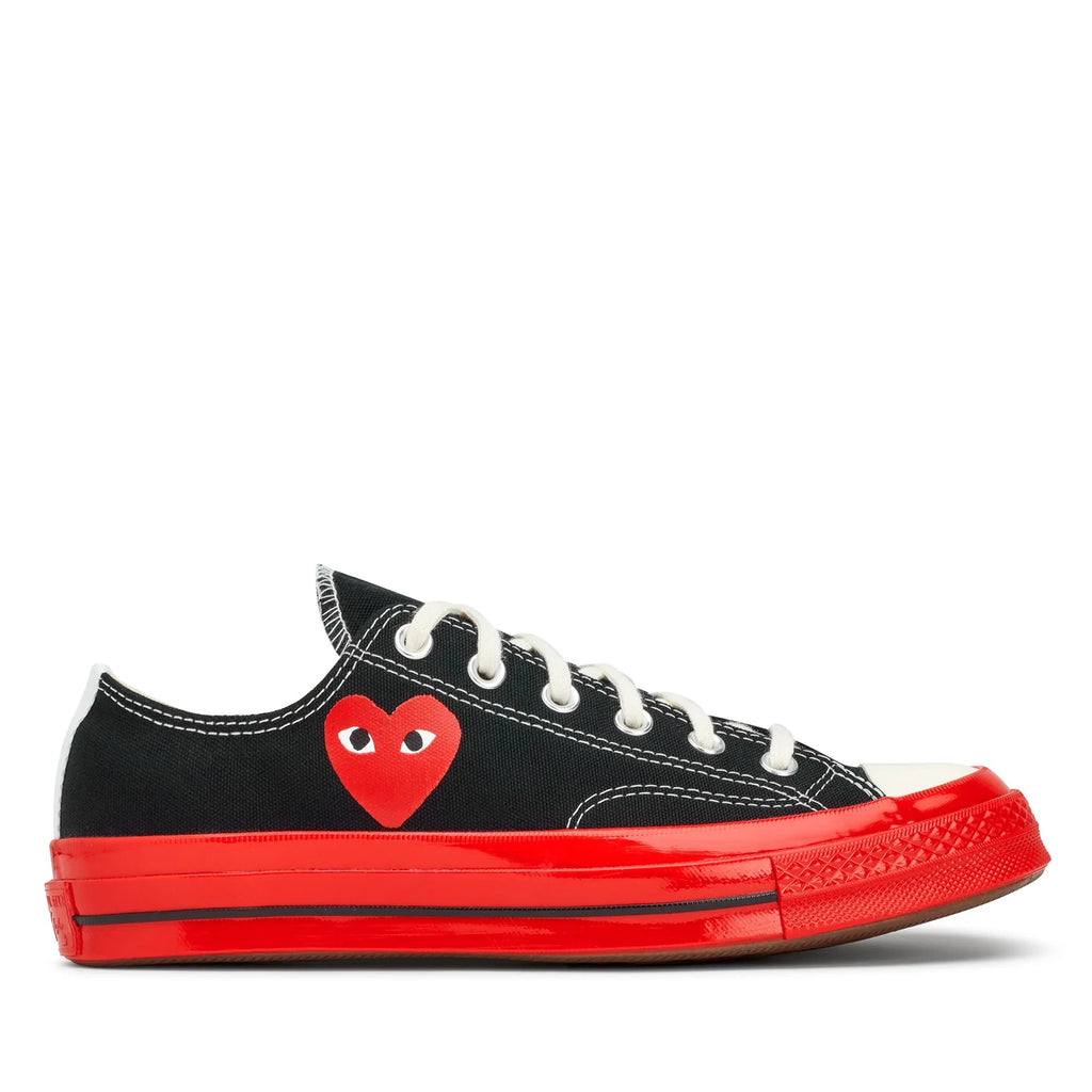CDG Converse Red Sole Low Top – Black Edition