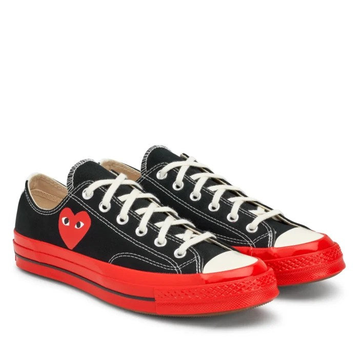 CDG Converse Red Sole Low Top – Black Edition