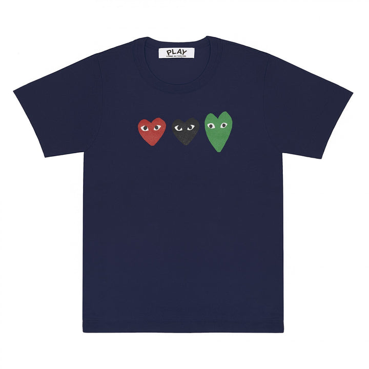 CDG T-Shirt with Red, Green & Black Heart