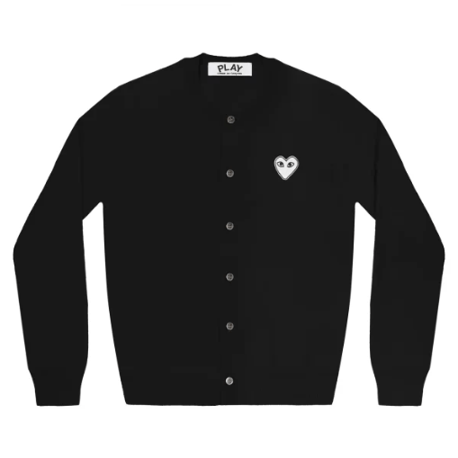 PLAY Women’s Cardigan White Heart – Black