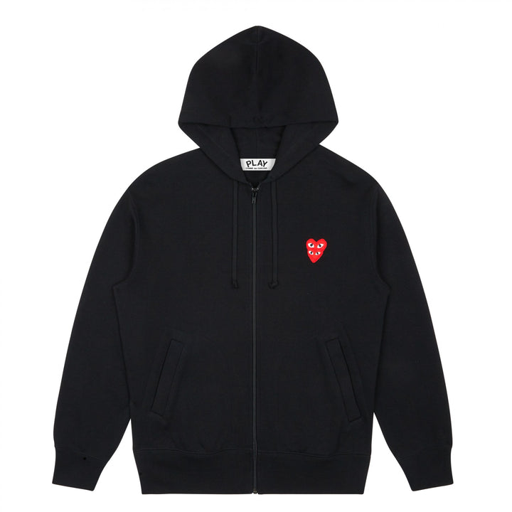 PLAY ZIP HOODIE WITH RED FAMILY HEART