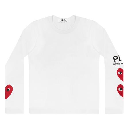 Play CDG 3 Heart Long Sleeve (White)